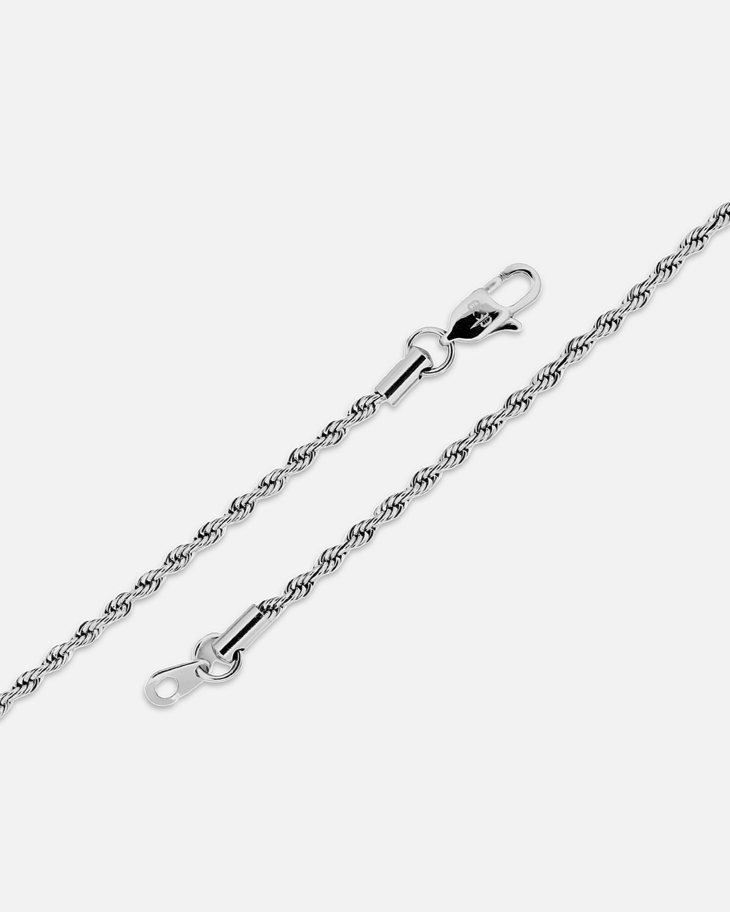 Fine 9ct White Gold Rope Style Anklet 10