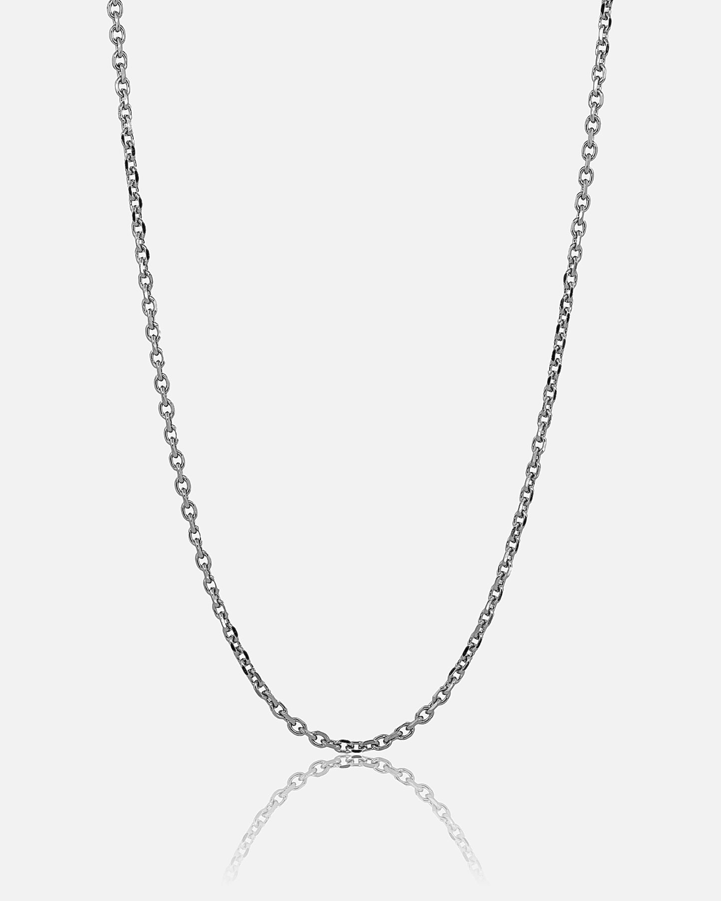 3mm Cable Chain - White Gold
